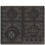 כיריים גז גורנייה 4 להבות דגם GTW641EB שחור VIP כיריים גז גורנייה 4 להבות דגם GTW641EB שחור VIP