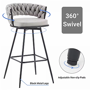 זוג כיסאות בר קומפורט4יו דגם COMFORT4YOU ELEGANZIA אפור זוג כיסאות בר קומפורט4יו דגם COMFORT4YOU ELEGANZIA אפור